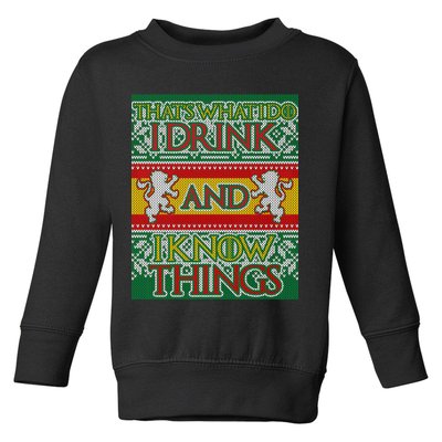 GOT I Drink and I Know Things Ugly Christmas Toddler Sweatshirt