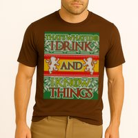 GOT I Drink and I Know Things Ugly Christmas Cooling Performance Crew T-Shirt
