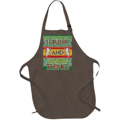 GOT I Drink and I Know Things Ugly Christmas Full-Length Apron With Pockets