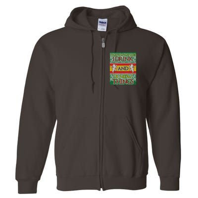 GOT I Drink and I Know Things Ugly Christmas Full Zip Hoodie