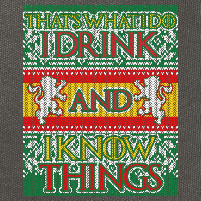 GOT I Drink and I Know Things Ugly Christmas Cotton Canvas Backpack