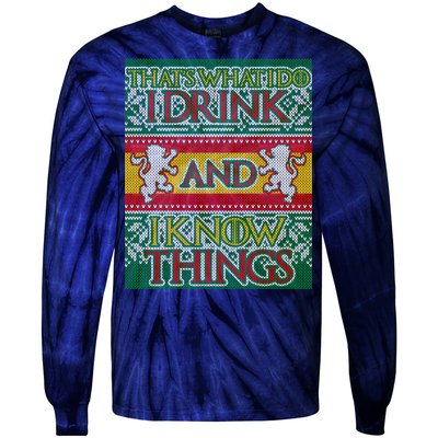 GOT I Drink and I Know Things Ugly Christmas Tie-Dye Long Sleeve Shirt