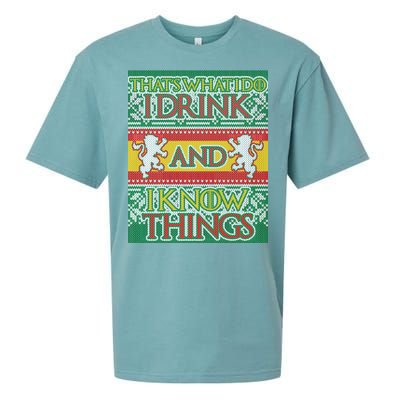 GOT I Drink and I Know Things Ugly Christmas Sueded Cloud Jersey T-Shirt