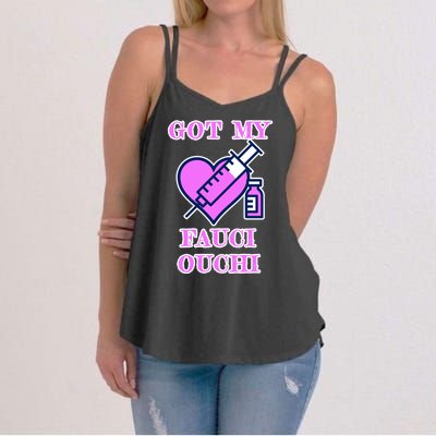 Got My Fauci Ouchi Vaccine Shot Vaccinated Women's Strappy Tank