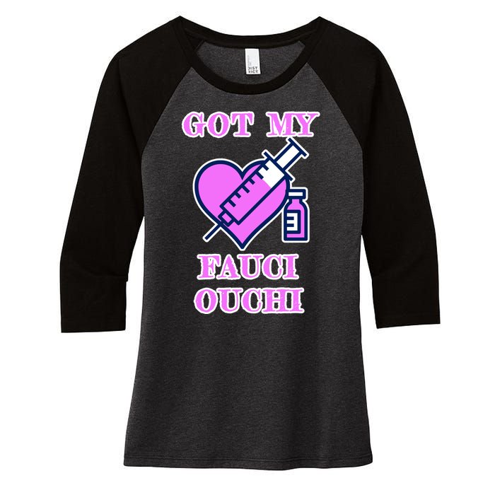 Got My Fauci Ouchi Vaccine Shot Vaccinated Women's Tri-Blend 3/4-Sleeve Raglan Shirt