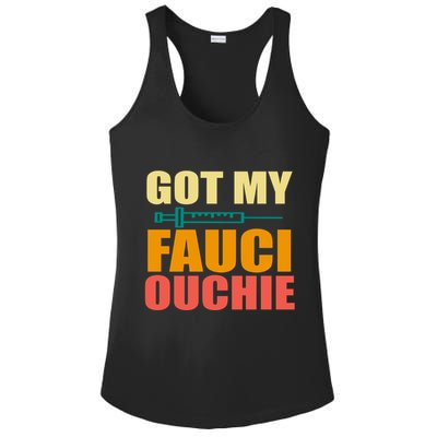 Got My Fauci Ouchie Funny Vaccine Shot Ladies PosiCharge Competitor Racerback Tank