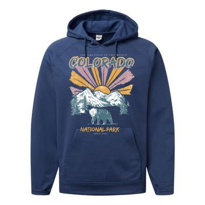 Greatest Of The World Colorado National Park Since 1990 Performance Fleece Hoodie