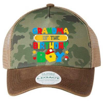 Grandma Of The Birthday Boy Game Gaming Family Matching Legacy Tie Dye Trucker Hat