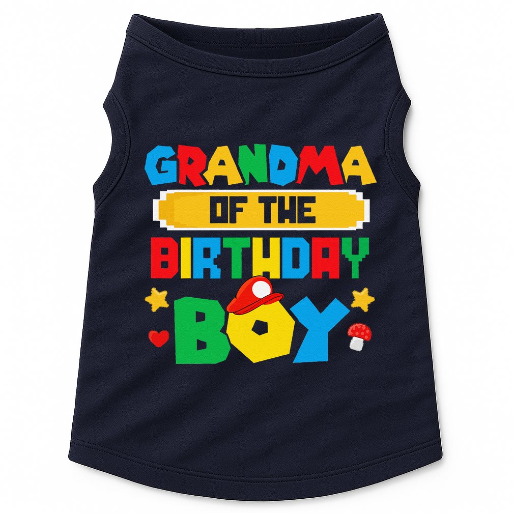 Grandma Of The Birthday Boy Game Gaming Family Matching Doggie Tank