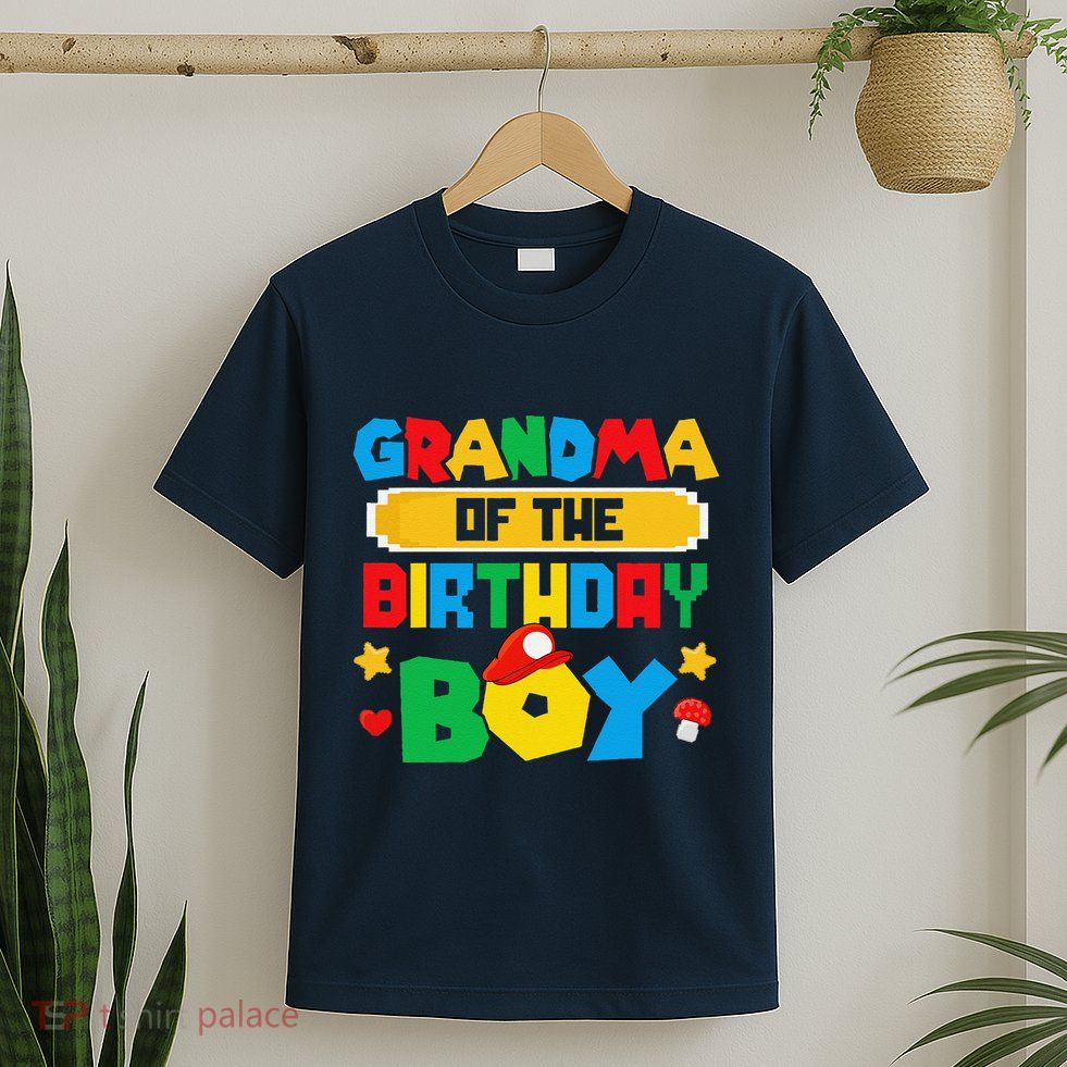 Grandma Of The Birthday Boy Game Gaming Family Matching T-Shirt