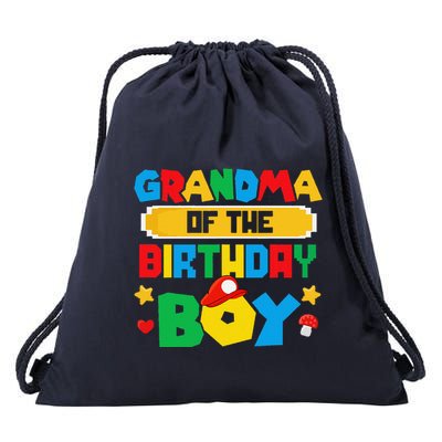 Grandma Of The Birthday Boy Game Gaming Family Matching Drawstring Bag