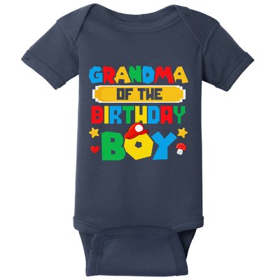 Grandma Of The Birthday Boy Game Gaming Family Matching Baby Bodysuit