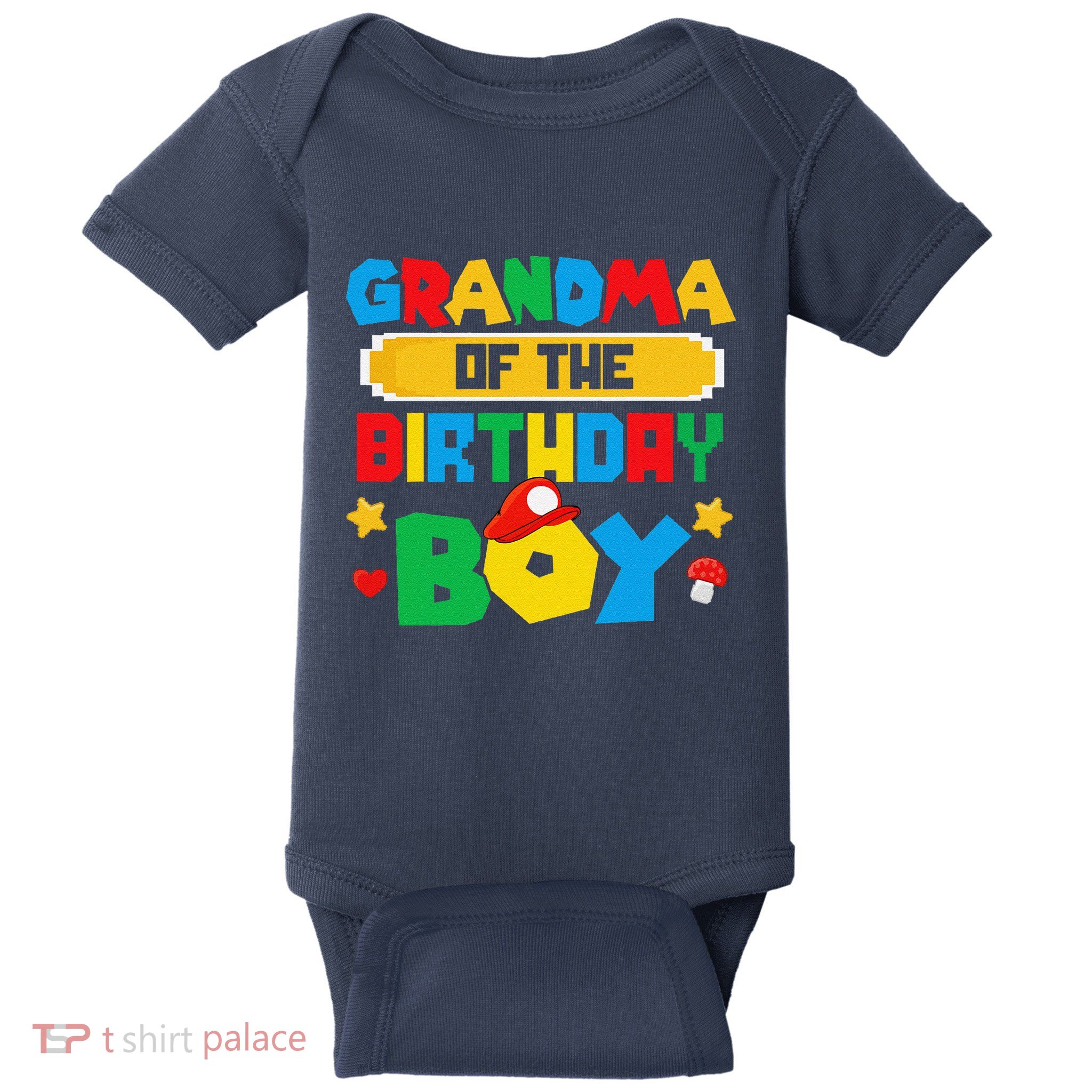 Grandma Of The Birthday Boy Game Gaming Family Matching Baby Bodysuit