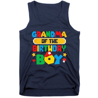 Grandma Of The Birthday Boy Game Gaming Family Matching Tank Top