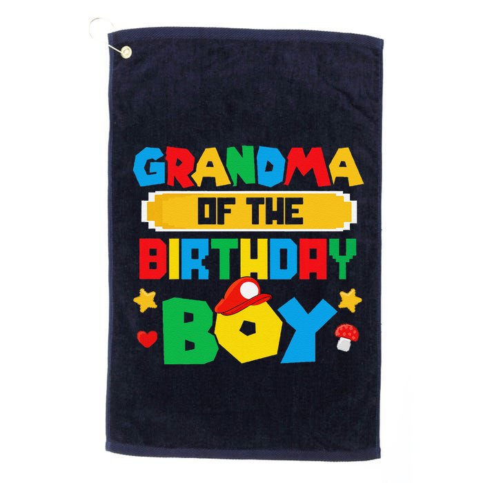Grandma Of The Birthday Boy Game Gaming Family Matching Golf Towel