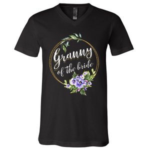 Granny Of The Bride Wedding Bridal Shower Granny Matching V-Neck T-Shirt