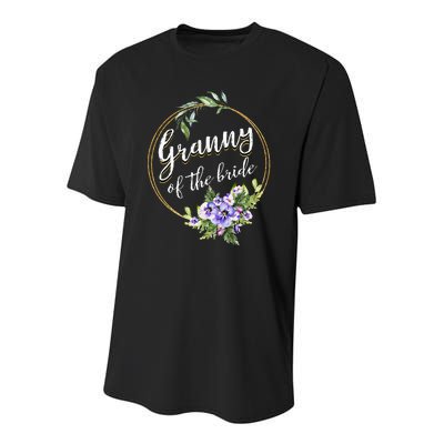 Granny Of The Bride Wedding Bridal Shower Granny Matching Youth Performance Sprint T-Shirt