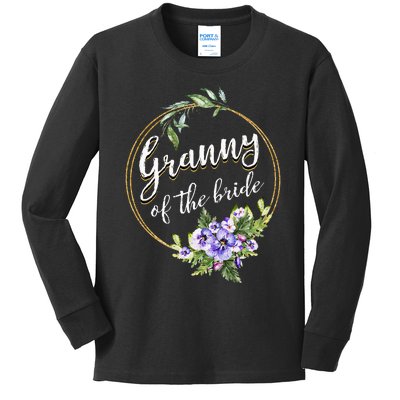 Granny Of The Bride Wedding Bridal Shower Granny Matching Kids Long Sleeve Shirt