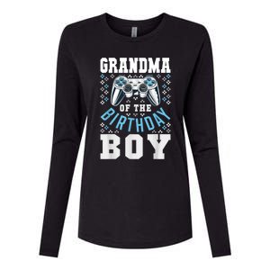 Grandma Of The Birthday Boy Matching Video Gamer Birthday Womens Cotton Relaxed Long Sleeve T-Shirt