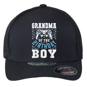 Grandma Of The Birthday Boy Matching Video Gamer Birthday Flexfit Unipanel Trucker Cap