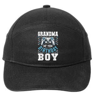 Grandma Of The Birthday Boy Matching Video Gamer Birthday 7-Panel Snapback Hat