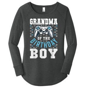 Grandma Of The Birthday Boy Matching Video Gamer Birthday Women's Perfect Tri Tunic Long Sleeve Shirt