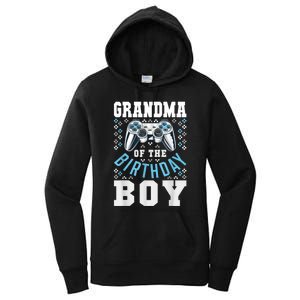 Grandma Of The Birthday Boy Matching Video Gamer Birthday Women's Pullover Hoodie