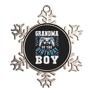 Grandma Of The Birthday Boy Matching Video Gamer Birthday Metallic Star Ornament