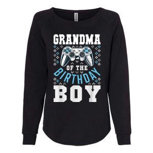 Grandma Of The Birthday Boy Matching Video Gamer Birthday Womens California Wash Sweatshirt