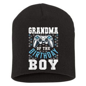 Grandma Of The Birthday Boy Matching Video Gamer Birthday Short Acrylic Beanie