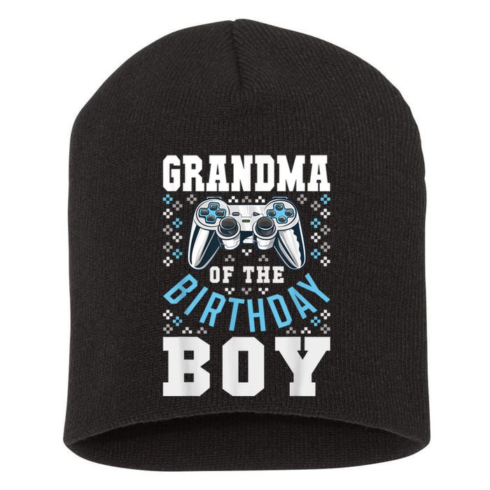 Grandma Of The Birthday Boy Matching Video Gamer Birthday Short Acrylic Beanie