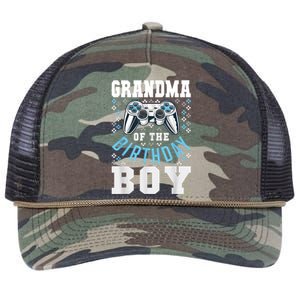 Grandma Of The Birthday Boy Matching Video Gamer Birthday Retro Rope Trucker Hat Cap