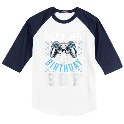 Grandma Of The Birthday Boy Matching Video Gamer Birthday Baseball Sleeve Shirt