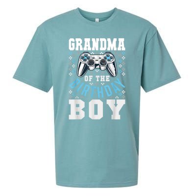 Grandma Of The Birthday Boy Matching Video Gamer Birthday Sueded Cloud Jersey T-Shirt