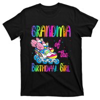 Grandma Of The Birthday Girl Rolling Skate Family Party T-Shirt