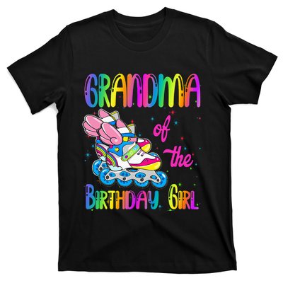 Grandma Of The Birthday Girl Rolling Skate Family Party T-Shirt