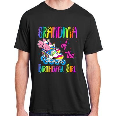 Grandma Of The Birthday Girl Rolling Skate Family Party Adult ChromaSoft Performance T-Shirt