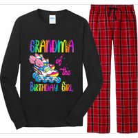 Grandma Of The Birthday Girl Rolling Skate Family Party Long Sleeve Pajama Set