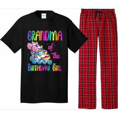 Grandma Of The Birthday Girl Rolling Skate Family Party Pajama Set