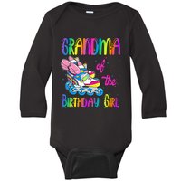 Grandma Of The Birthday Girl Rolling Skate Family Party Baby Long Sleeve Bodysuit