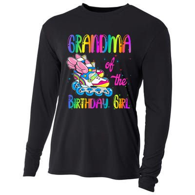 Grandma Of The Birthday Girl Rolling Skate Family Party Cooling Performance Long Sleeve Crew