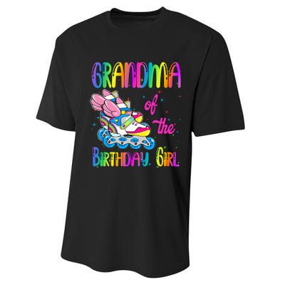 Grandma Of The Birthday Girl Rolling Skate Family Party Performance Sprint T-Shirt