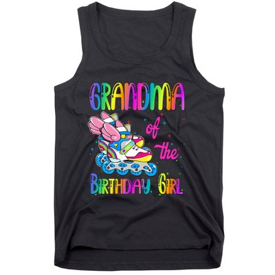 Grandma Of The Birthday Girl Rolling Skate Family Party Tank Top