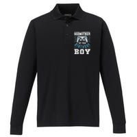 Godmother Of The Birthday Boy Matching Video Gamer Birthday Performance Long Sleeve Polo