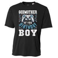 Godmother Of The Birthday Boy Matching Video Gamer Birthday Cooling Performance Crew T-Shirt