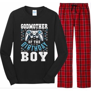 Godmother Of The Birthday Boy Matching Video Gamer Birthday Long Sleeve Pajama Set