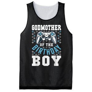 Godmother Of The Birthday Boy Matching Video Gamer Birthday Mesh Reversible Basketball Jersey Tank