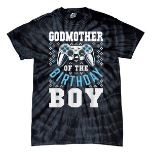 Godmother Of The Birthday Boy Matching Video Gamer Birthday Tie-Dye T-Shirt