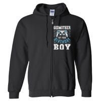 Godmother Of The Birthday Boy Matching Video Gamer Birthday Full Zip Hoodie