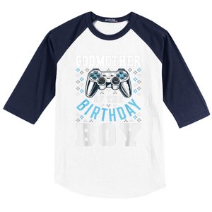 Godmother Of The Birthday Boy Matching Video Gamer Birthday Baseball Sleeve Shirt